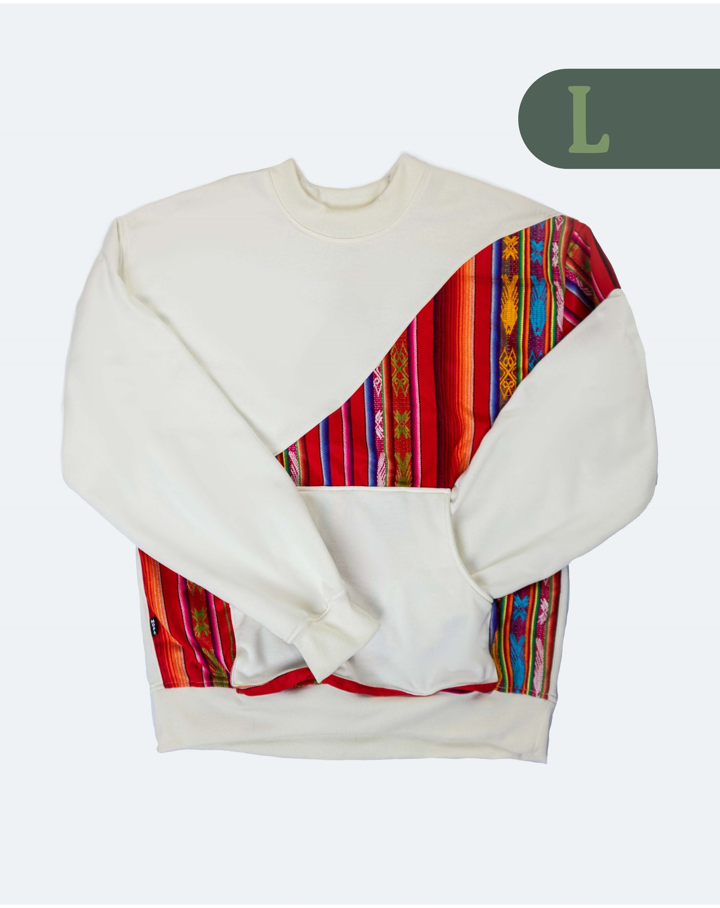 Buzo Unisex Corte Diagonal Tejido Andino - Blanco