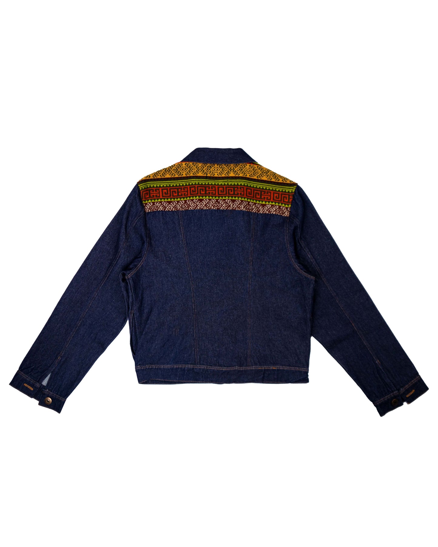 Chaqueta Mujer Jean Tejido Andino Hombro - Azul