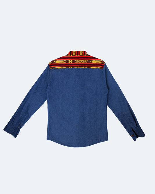 Camisa Jean Manga Larga - Azul