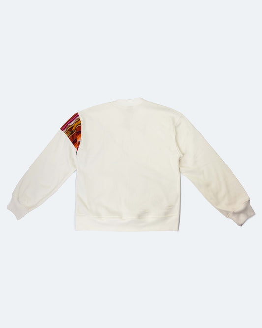 Buzo Unisex Corte Diagonal Tejido Andino - Blanco