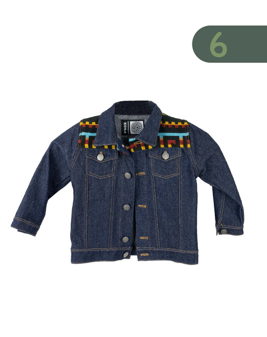 Chaqueta Niño Unisex Jean Tejido Andino Hombro - Azul