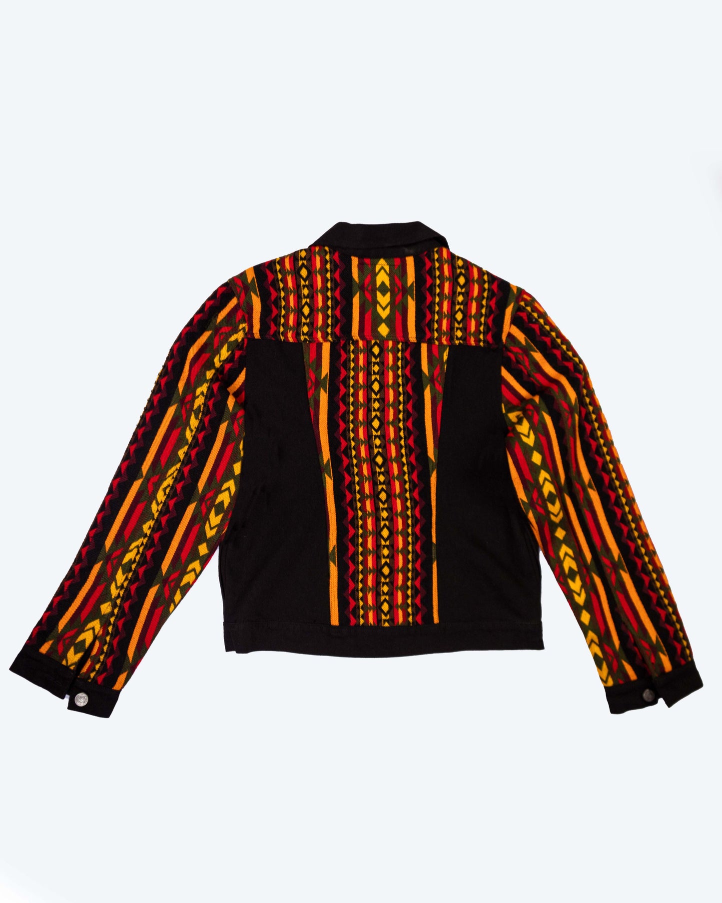 Chaqueta Mujer Jean Tejido Andino -  Mangas + Hombro + Espalda - Negro