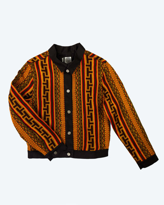 Chaqueta Mujer Jean Tejido Andino Mangas + Frente - Negro