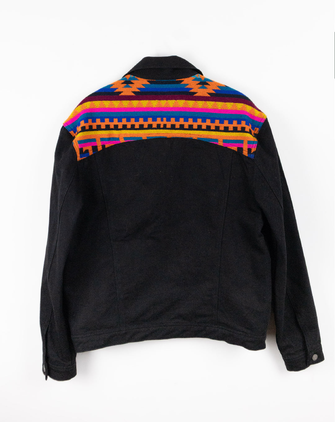 Chaqueta Hombre Jean Tejido Andino Hombro - Negro