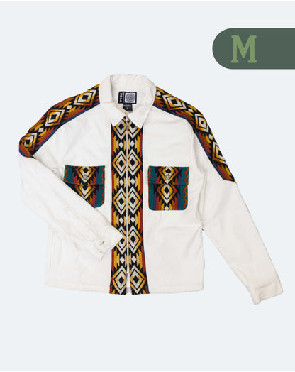 Chaqueta Unisex Pana Tejido Andino Mangas + frente- Blanco