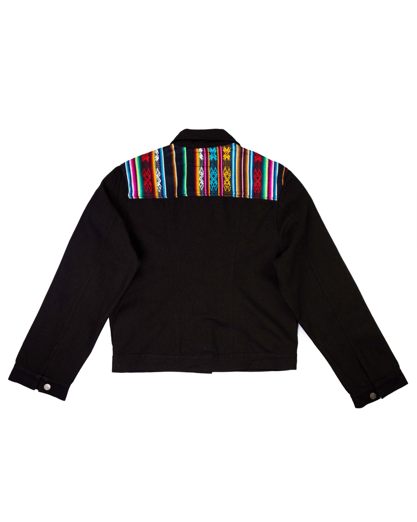 Chaqueta Mujer Jean Tejido Andino Hombro - Negro