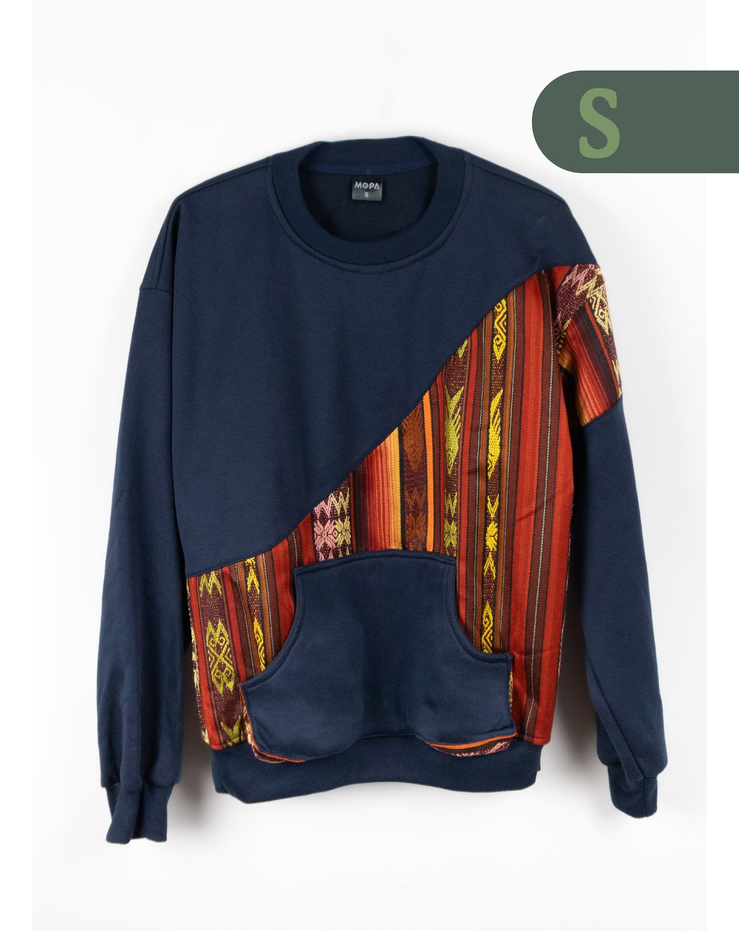 Buzo Unisex Corte Diagonal Tejido Andino - Azul