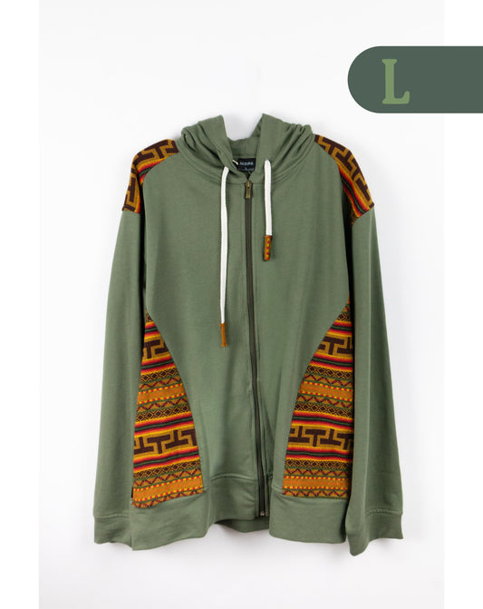 Chaqueta Hombre Tejido Andino - Verde Militar