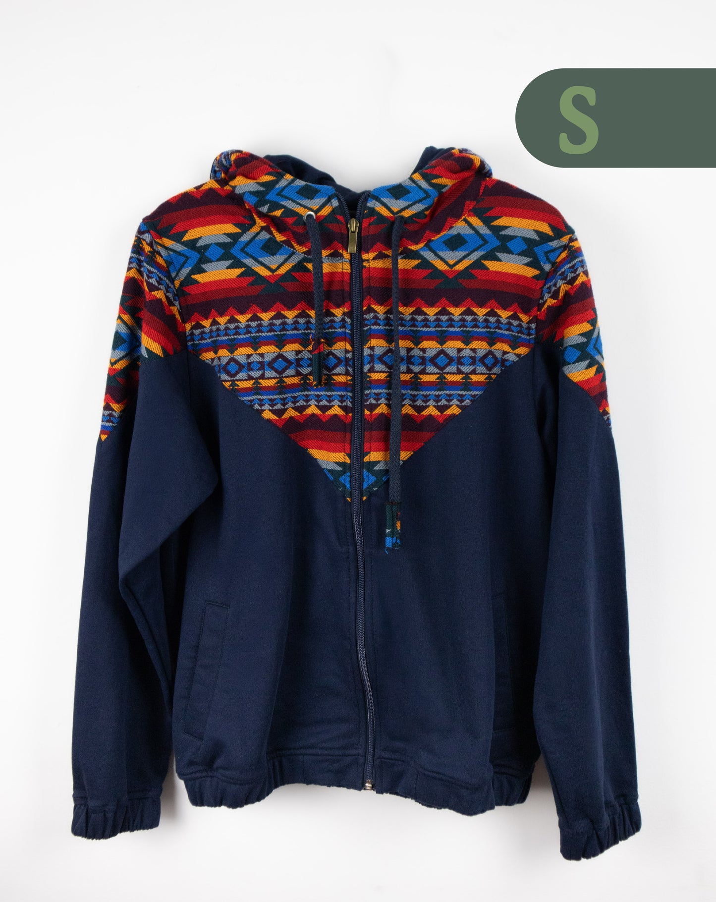 Chaqueta Hombre Tejido Andino Hombros - Azul