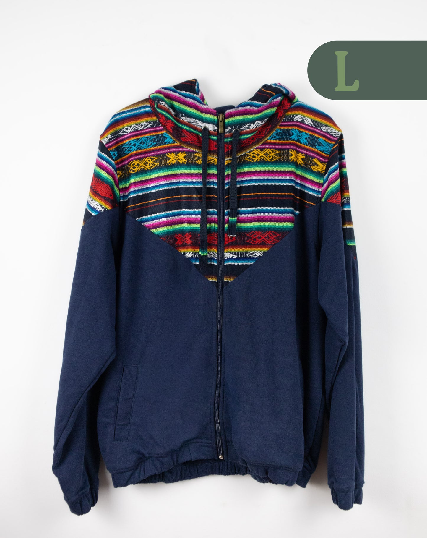 Chaqueta Hombre Tejido Andino Hombros - Azul