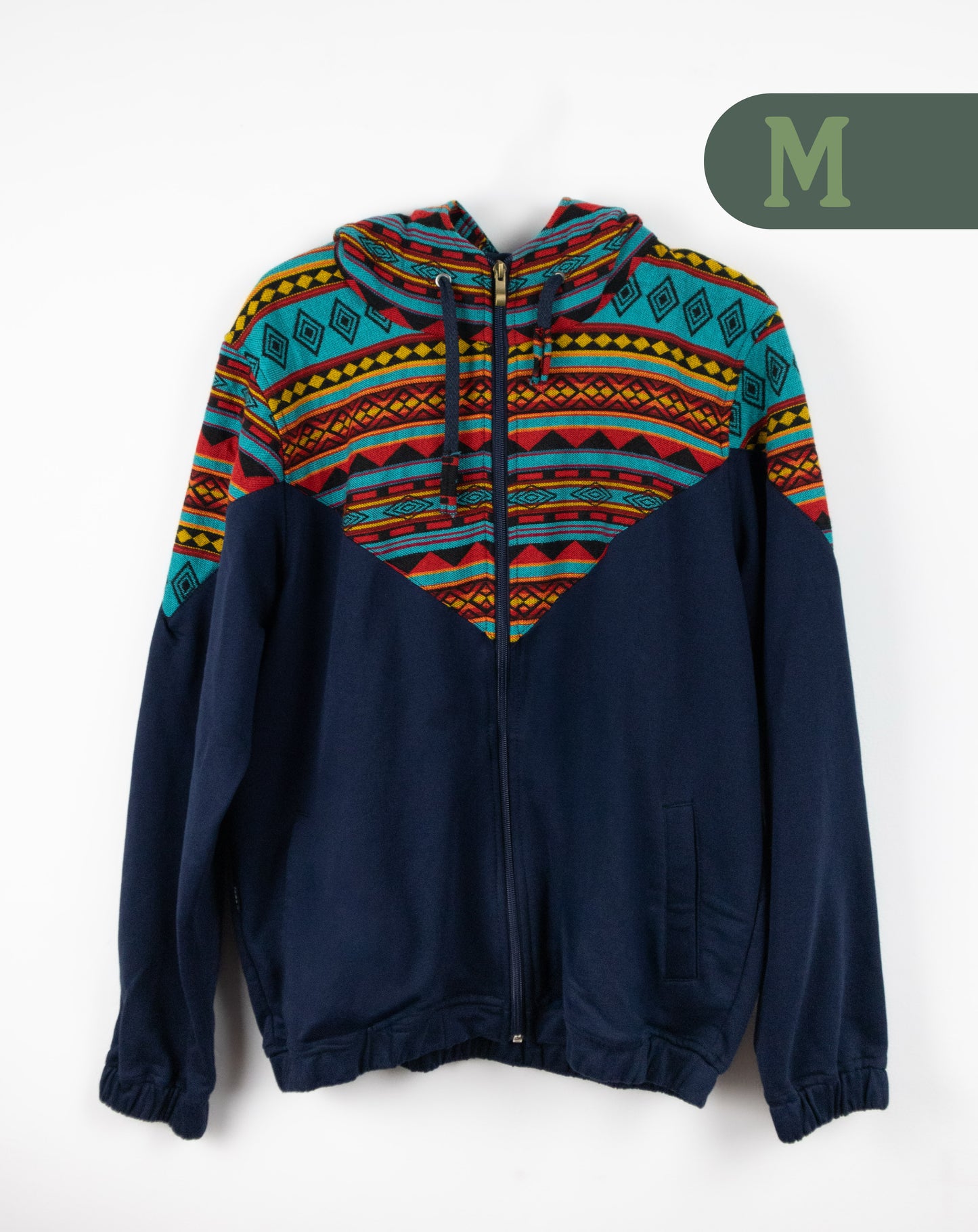 Chaqueta Hombre Tejido Andino Hombros - Azul