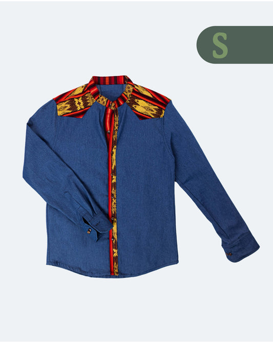 Camisa Jean Manga Larga - Azul