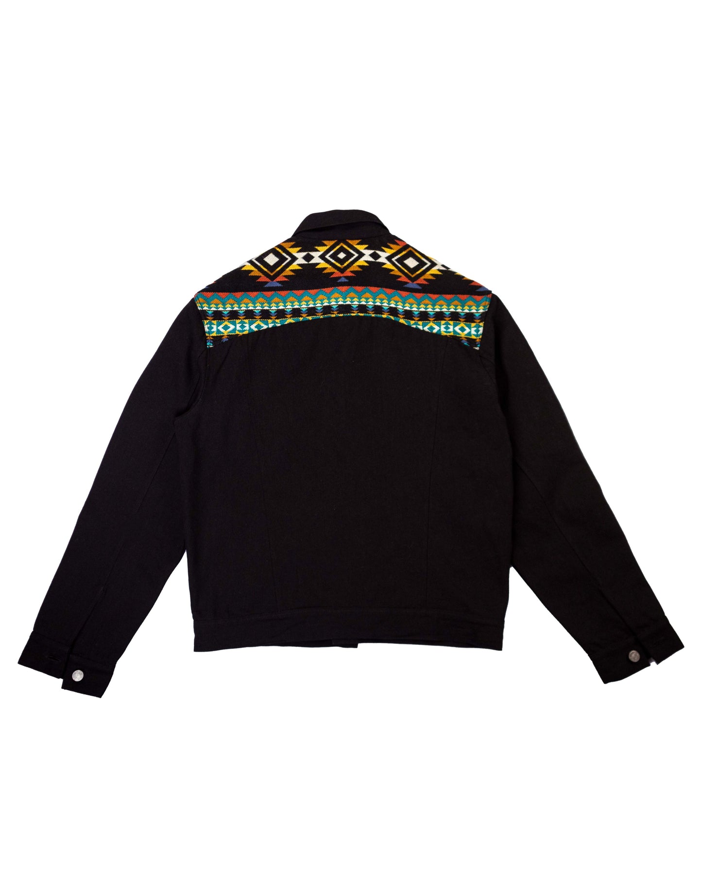 Chaqueta Hombre Jean Tejido Andino Hombro - Negro