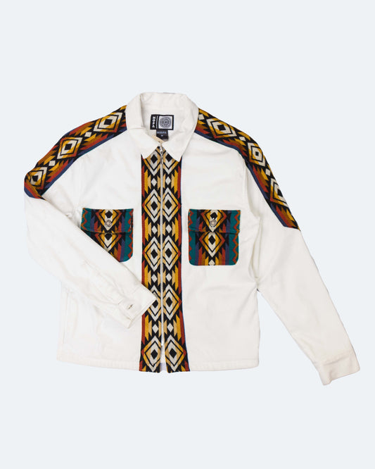 Chaqueta Unisex Pana Tejido Andino Mangas + frente- Blanco