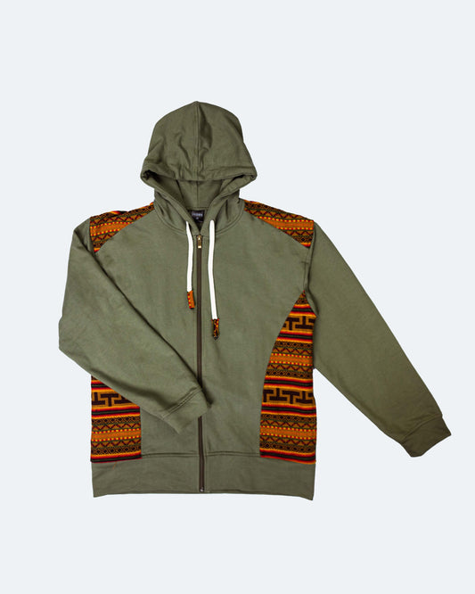 Chaqueta Hombre Tejido Andino - Verde Militar