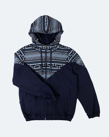 Chaqueta Hombre Tejido Andino Hombros - Azul
