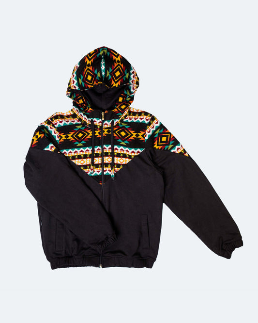 Chaqueta Hombre Tejido Andino Hombros - Negro