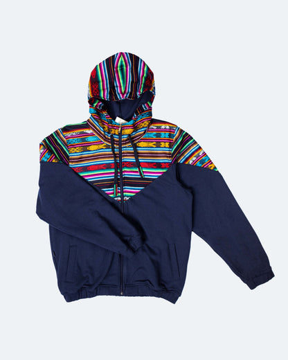 Chaqueta Hombre Tejido Andino Hombros - Azul