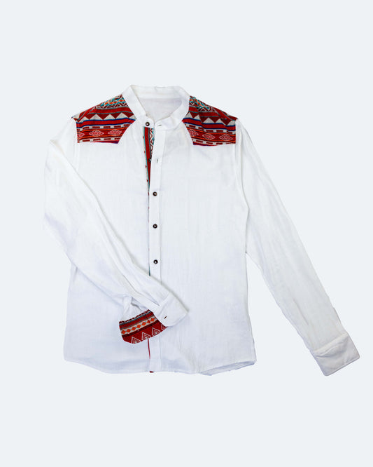 Camisa Lino Manga Larga - Blanca