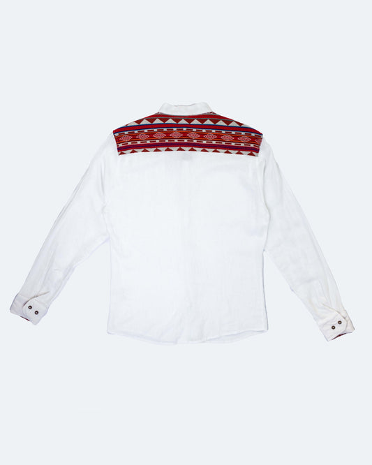 Camisa Lino Manga Larga - Blanca