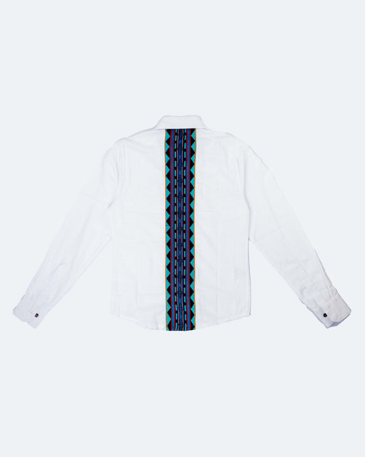 Camisa Lino Manga Larga - Blanco