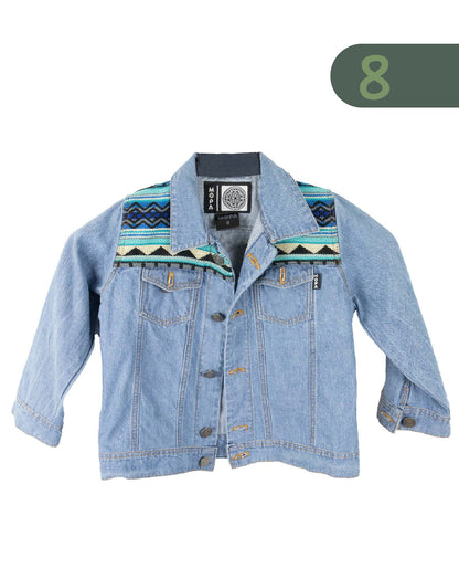 Chaqueta Niño Unisex Jean Tejido Andino Hombro - Azul Claro