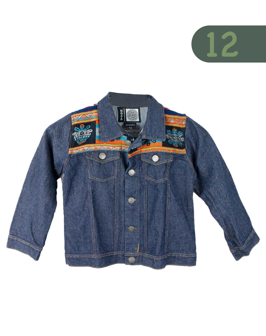 Chaqueta Niño Unisex Jean Tejido Andino Hombro - Azul