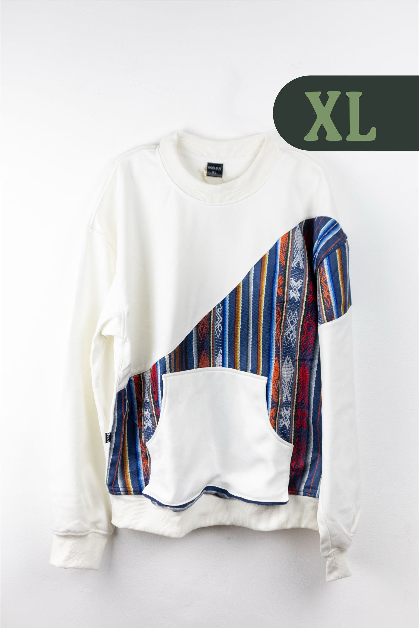 Buzo Unisex Corte Diagonal Tejido Andino - Blanco
