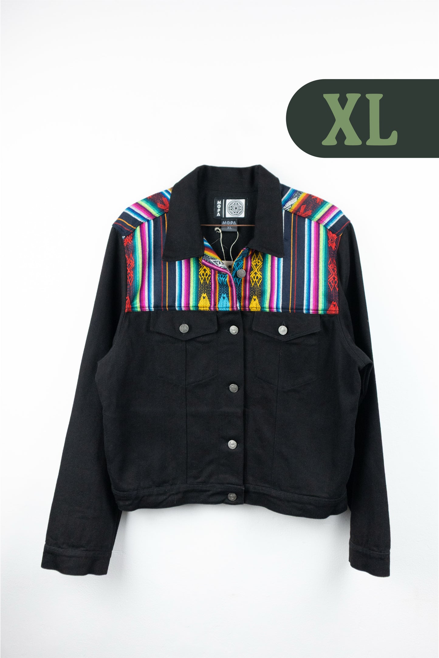 Chaqueta Mujer Jean Tejido Andino Hombro - Negro