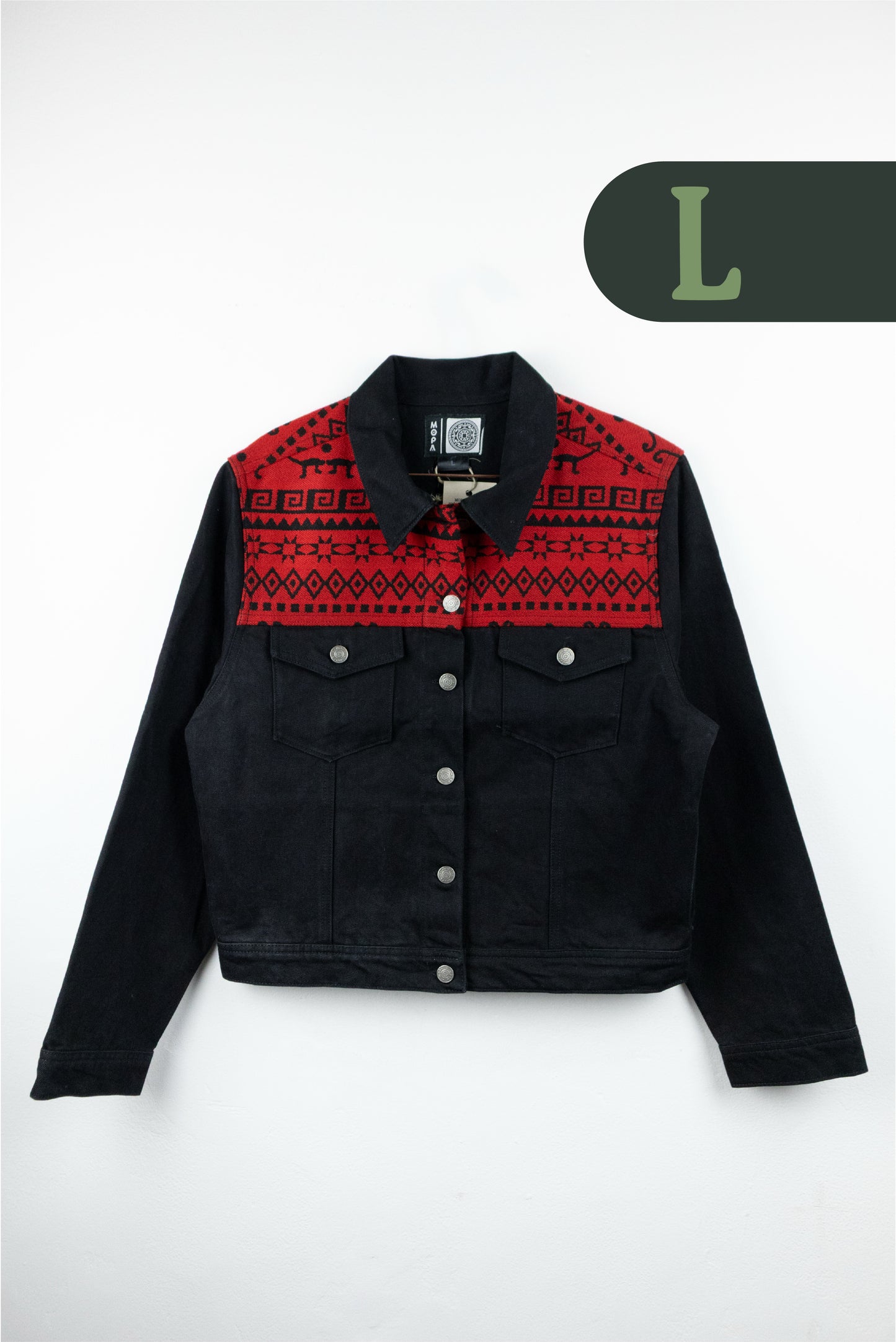 Chaqueta Mujer Jean Tejido Andino Hombro - Negro