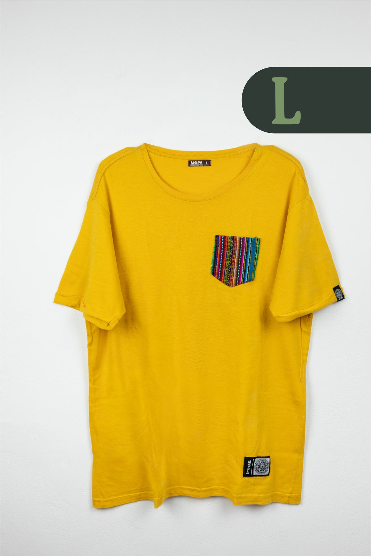 Camiseta Mostaza - Bolsillo Aguayo