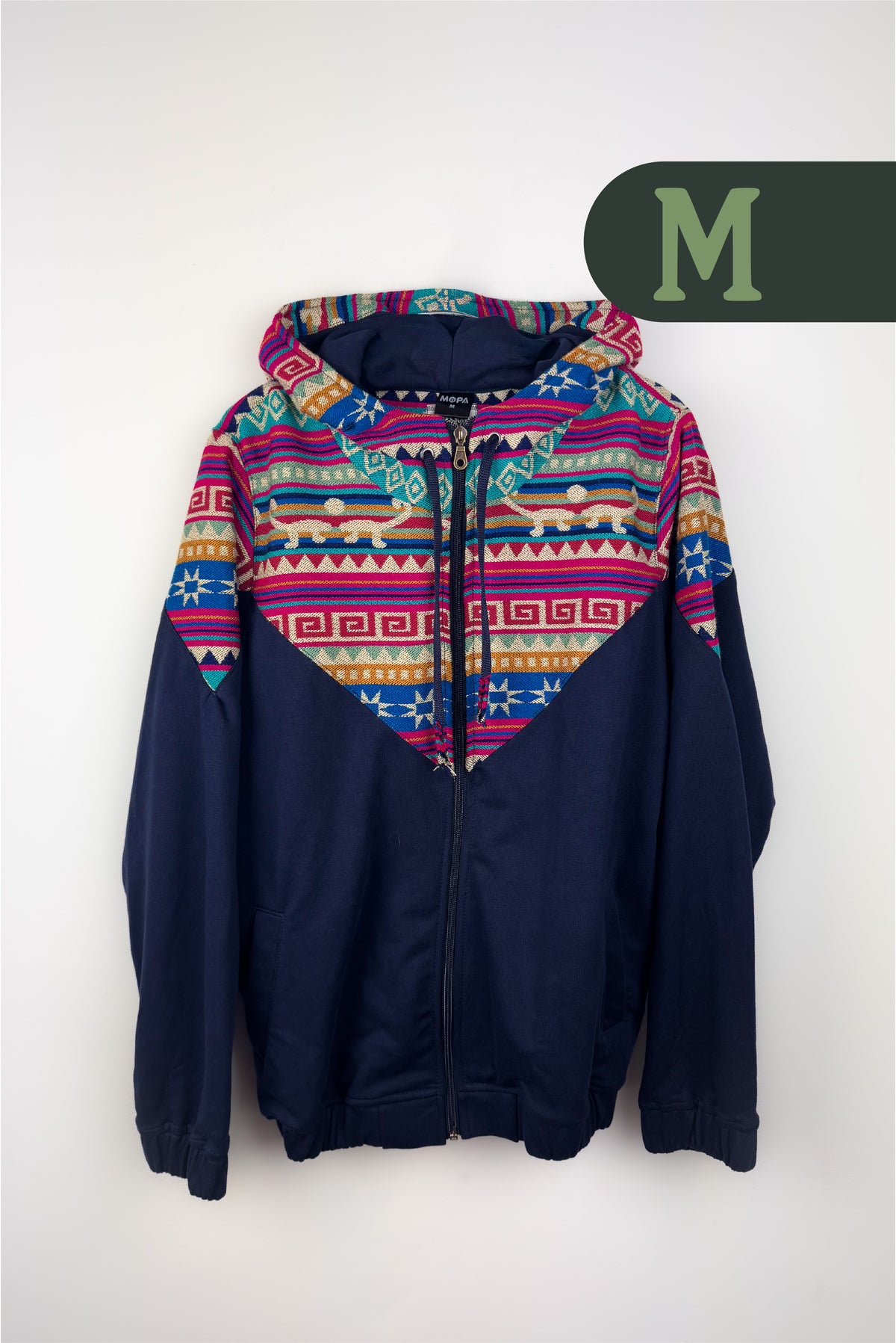 Chaqueta Hombre Tejido Andino Hombros - Azul