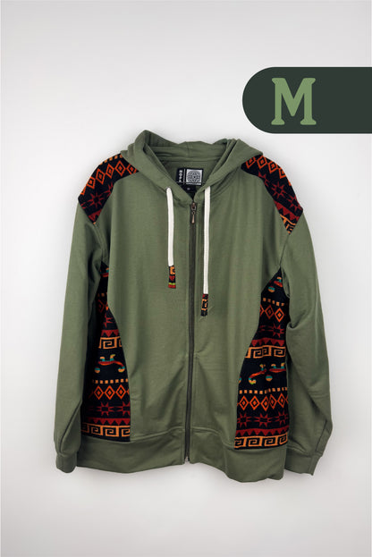 Chaqueta Hombre Tejido Andino - Verde Militar