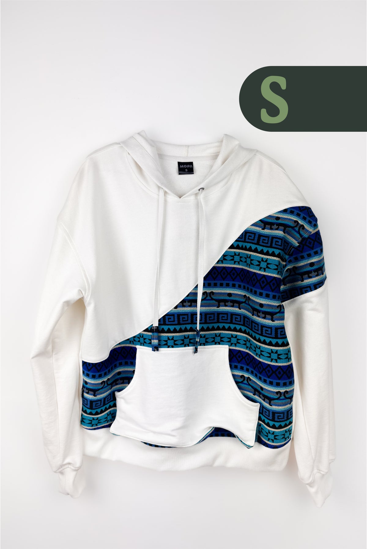 Buzo Unisex Corte Diagonal Tejido Andino - Blanco