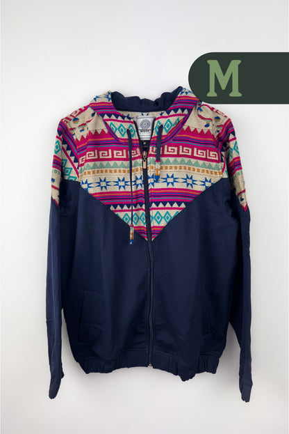 Chaqueta Hombre Tejido Andino Hombros - Azul